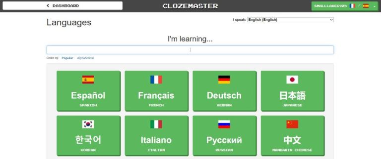 Clozemaster para aprender y prácticas léxico